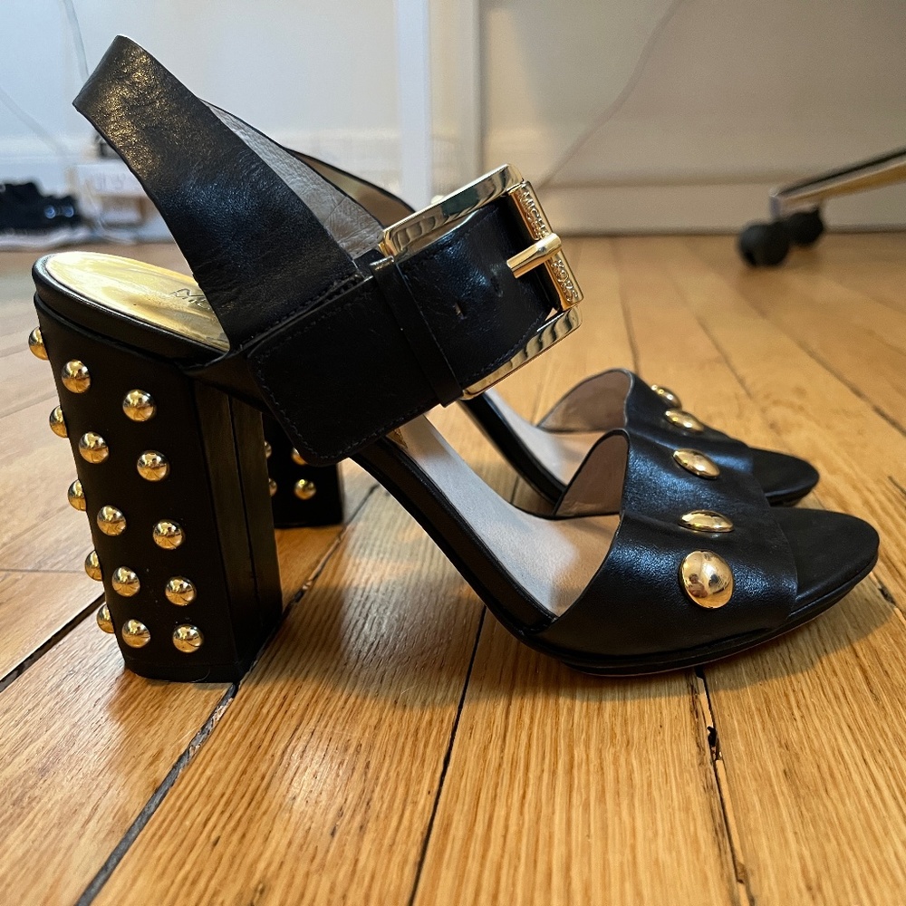 Michael Kors Gold Studded Heel - Size 7.5